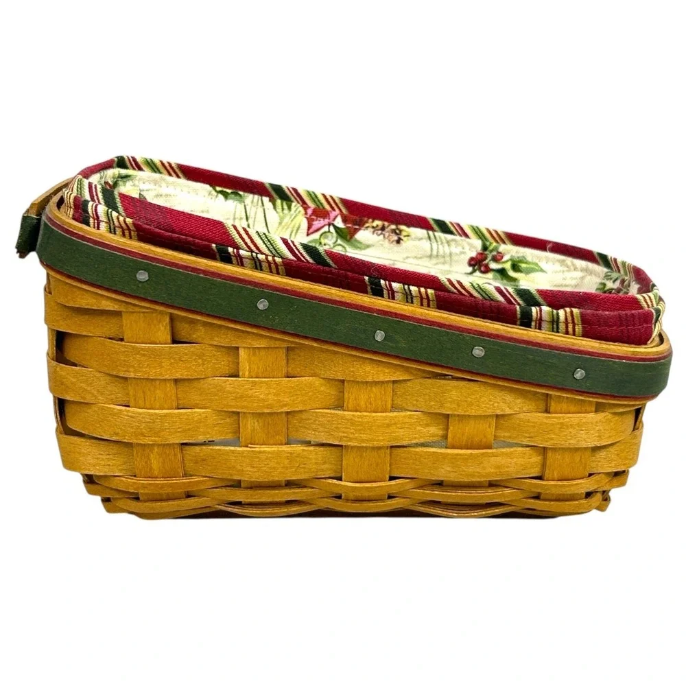 Longaberger HOLIDAY HELPER Sleigh Basket with Liner Protector 2007 USA